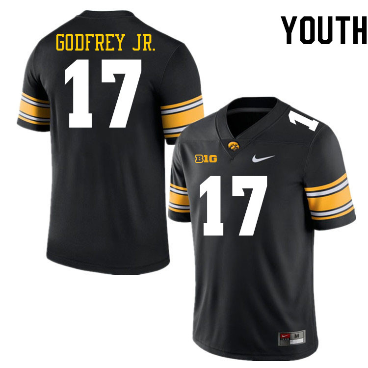 Youth #17 Rashad Godfrey Jr. Iowa Hawkeyes College Football Jerseys Stitched-Black